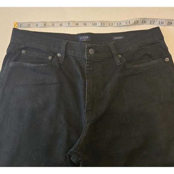 J Crew Flex Jeans Size 34 X 36 Athletic Straight Leg Stretch Black Denim AB564 - Picture 3 of 10